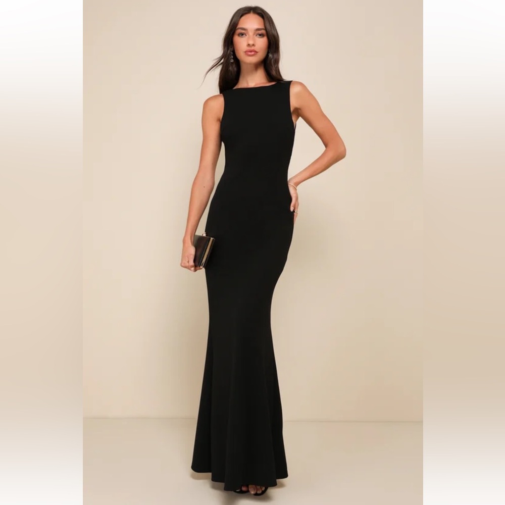 LULUS - NEVER WORN - black knotted mermaid maxi dress